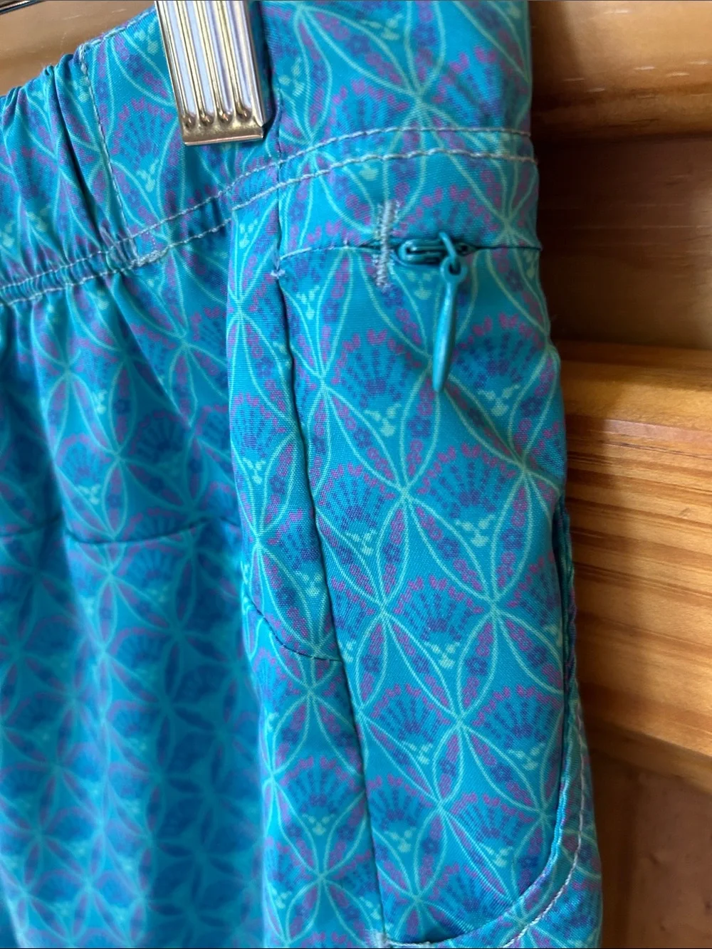 North River Skort Blue Geometric Print Skirt with Shorts SPF‎ Pockets NWT